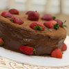 Chocolate Cake with Strawberries